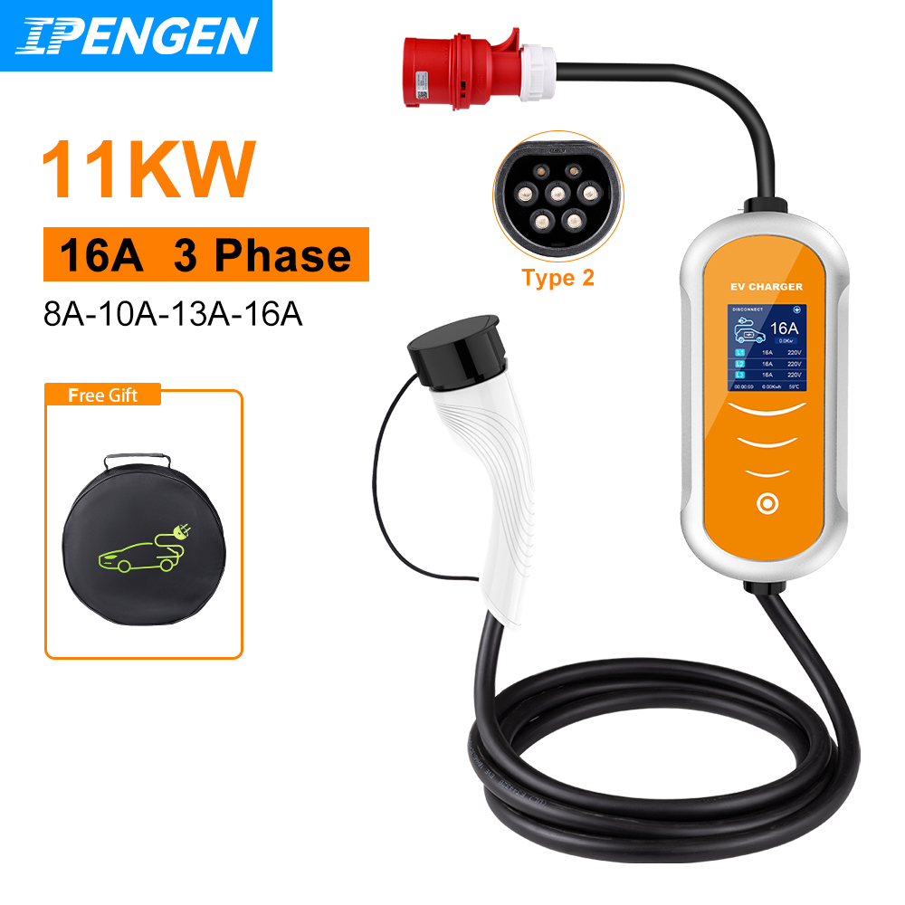IPENGEN elektrikli araç şarjı  - Type 2 Portable Ev Charger 11Kw Cee incelemesi ve fiyatı