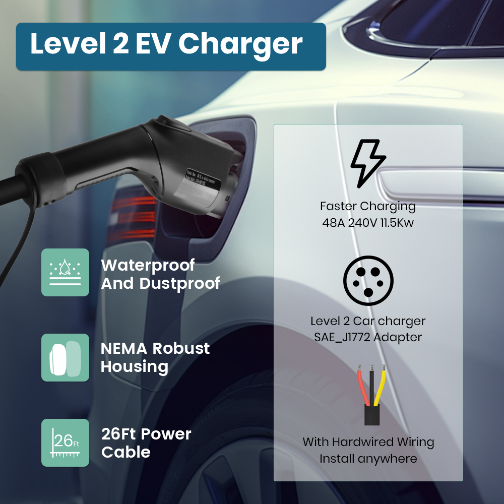 Junsun Seviye 2 EV Şarj Cihazı - J1772 Evse 32A Level 2 Charger incelemesi ve fiyatı