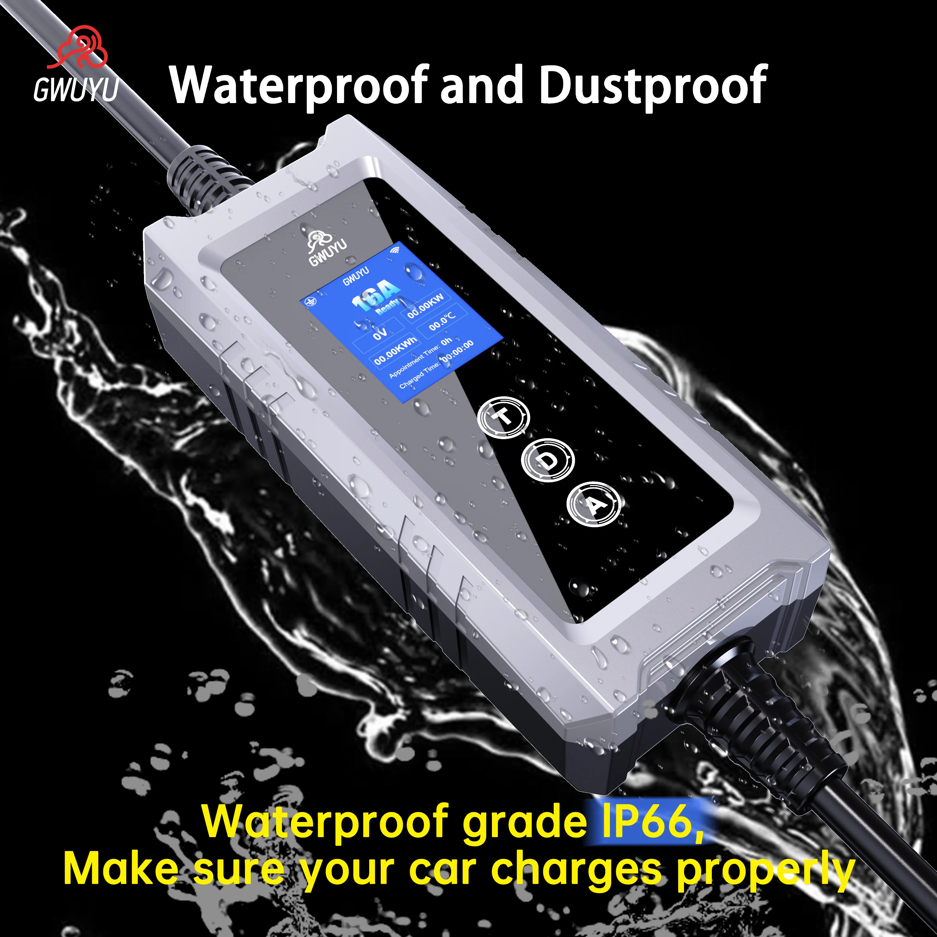 GWUYU 32A Tip2 EV Şarj Cihazla - Type 2 Portable Ev Charger 11Kw Cee incelemesi ve fiyatı