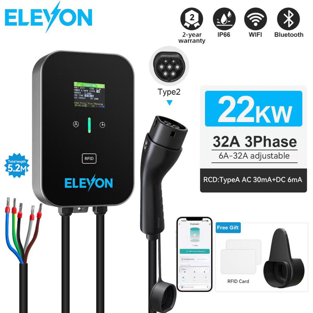 ELEVON EV Şarj İstasyonu 22KW  - Ev Charger Type 2 22Kw 32A 3 Phase incelemesi ve fiyatı